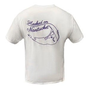 Hooked on Nantucket White T-Shirt